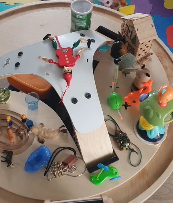 LittleHoppa 3in1 - Bouncer jumper  lemn cu centru de activiti