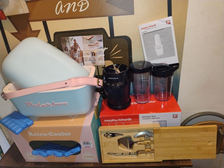 Pachet NOU Bucătărie si Picnic Blender, Polarbox, Set vin,brânzeturi