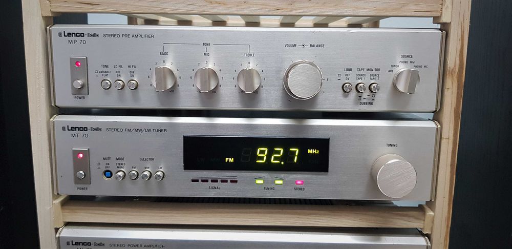 Rare Vintage Lenco Italia Amplificator MI 70 + Pre MP 70 + Tuner MT 70 – Power Linie Amplificare