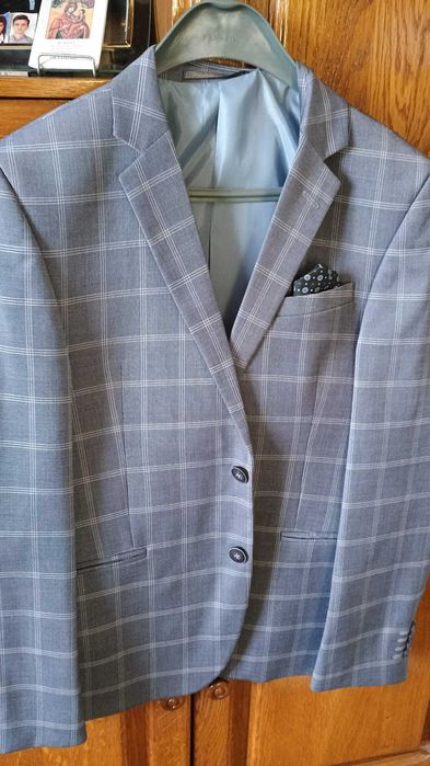 Costum gri-albastru in carouri Bestline