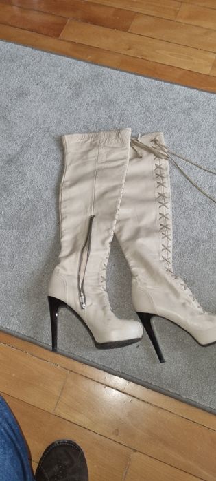 Cizme dama  peste picior din piele foarte fina