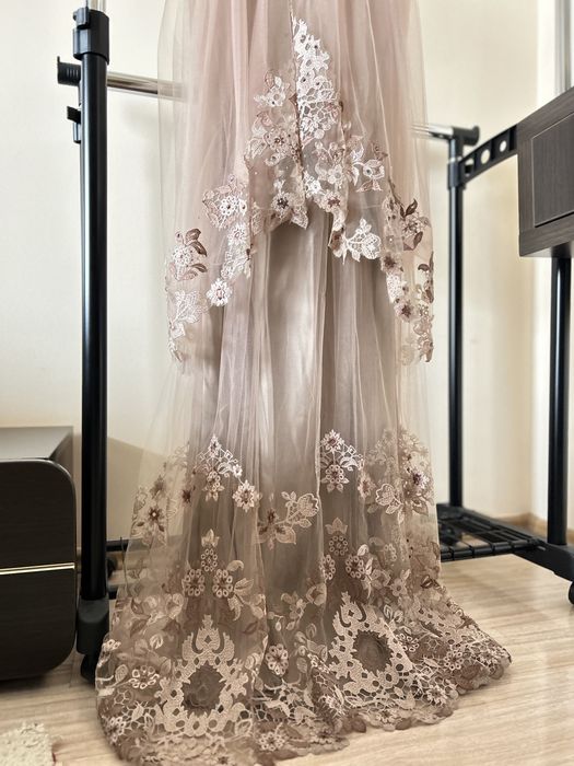 Rochie dantela, satin & Swarovski