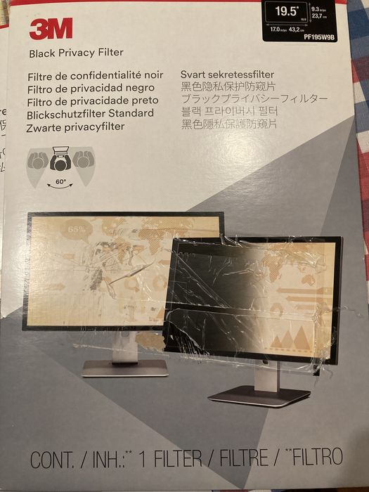 Последен! 3M филтър екранен за поверителност на 19,5 инчови монитори.
