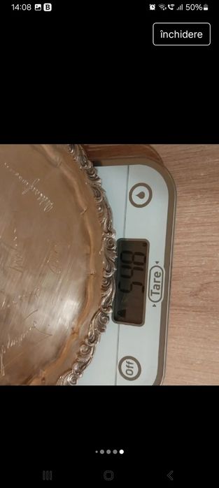 Fructieră, tavă, platou argint masiv de servit