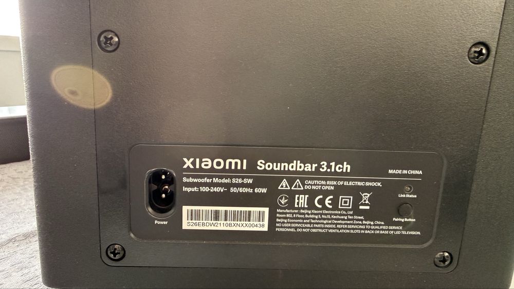 Soundbar Xiaomi 3.1 + Subwoofer не работещ