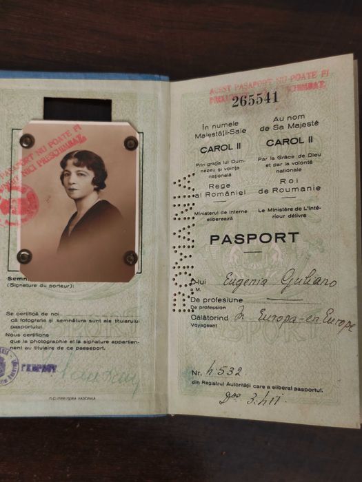 Act vechi de colectie ,pasaport
