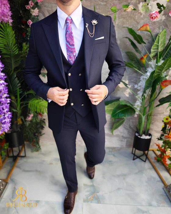 Costum de bărbați, Bleumarin: Sacou, Vesta si Pantalon