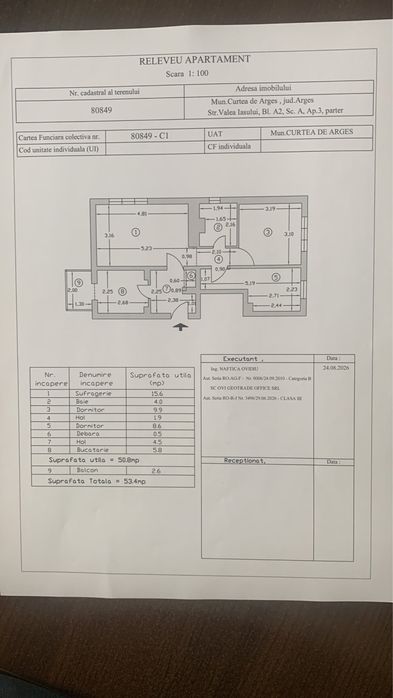 Apartament 3 camere, renovat, luminos – zona Progresu, Curtea de Argeș