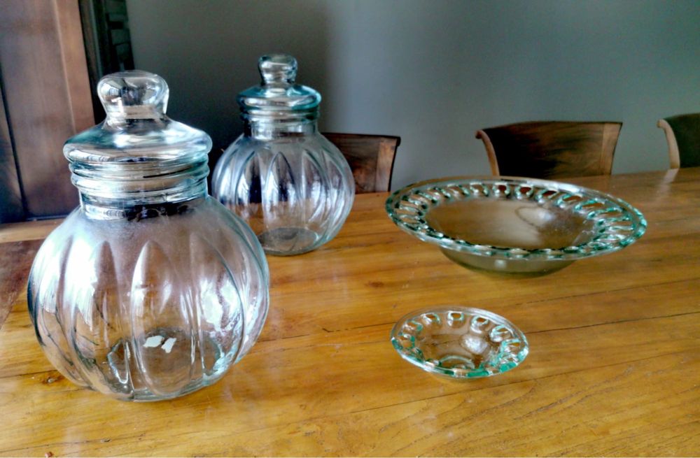Антикварна колекция от ретро винтидж голям аптекарски съд/буркан /купа