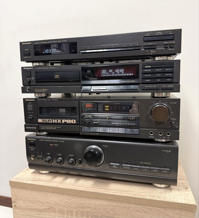 Ретро аудио система - сет TECHNICS - усилвател, сд плеър, дек и тунер