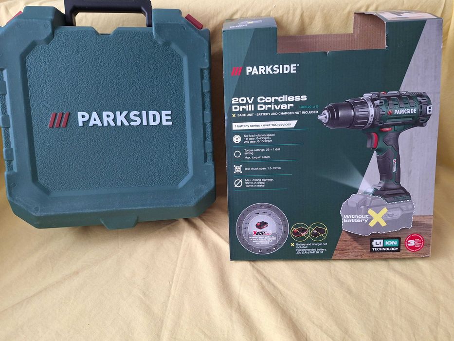 Bormasina - Masina de gaurit si insurubat, Parkside PABS 20-Li I9, 45Nm, 2 trepte de viteza si geanta de transport fara acumulator/incarcator