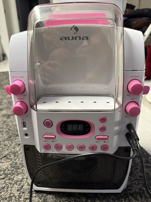 Auna caraoke pentru copii cu 2 microfoane si usb/cd player