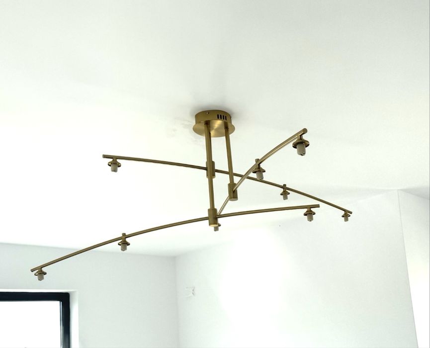 Lustra aurie cu 9 abajururi