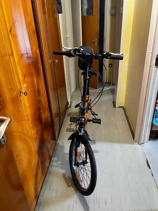 Bicicletă pliabilă Bestlau 20", 6 viteze + lanț antifurt + suport telefon