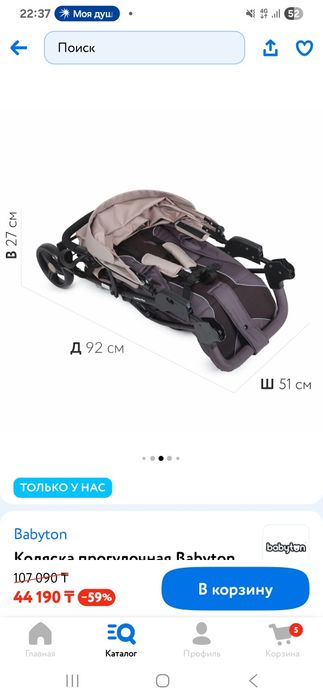 Коляска прогулочная Babyton