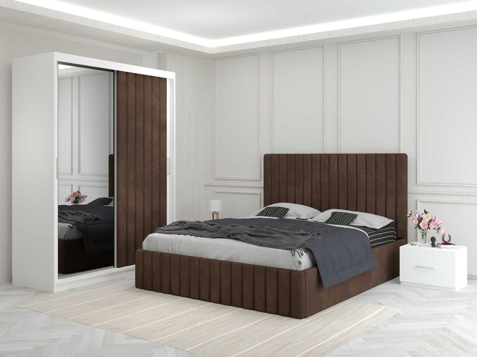 Set dormitor Venus cu usa tapitata,mobila dormitor TRANSPORT GRATUIT