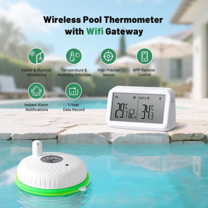 Termometru flotant pentru piscină cu Wi-Fi