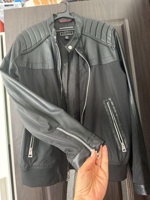 Мъжко  яке с кожа  Guess