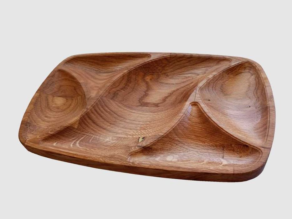 Кухненска 3Д дъска/плато за мезета и рязане от дърво. ”Вълни”.