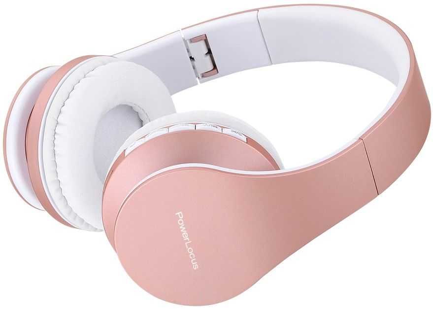 Детски слушалки PowerLocus розовo златисти