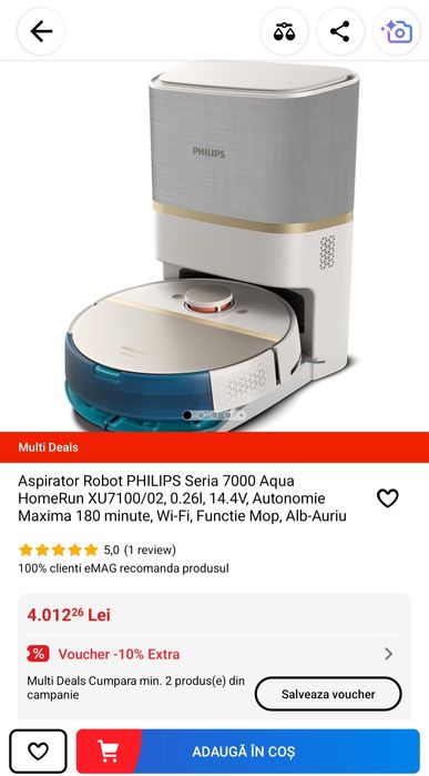 Aspirator robot PHILIPS Seria 7000 Aqua HomeRun XU7100/02