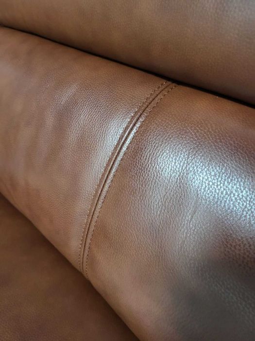 Кафяв кожен диван тройка "Moreno" с електрически релаксиращ механизъм