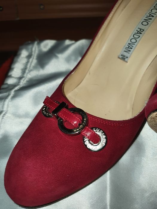 Pantofi grena rosii piele intoarsa, 36, Luciano Padovan, ca noi