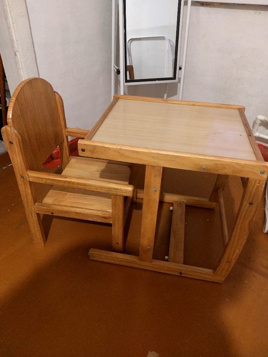 Детский столик для кормления, трансформер, деревянный