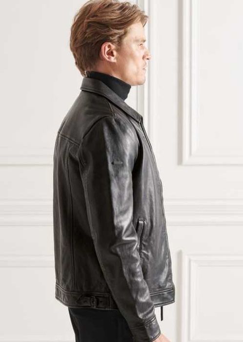 Jacheta de lux geaca piele 52 XL Atelier Torino piele si blana natural