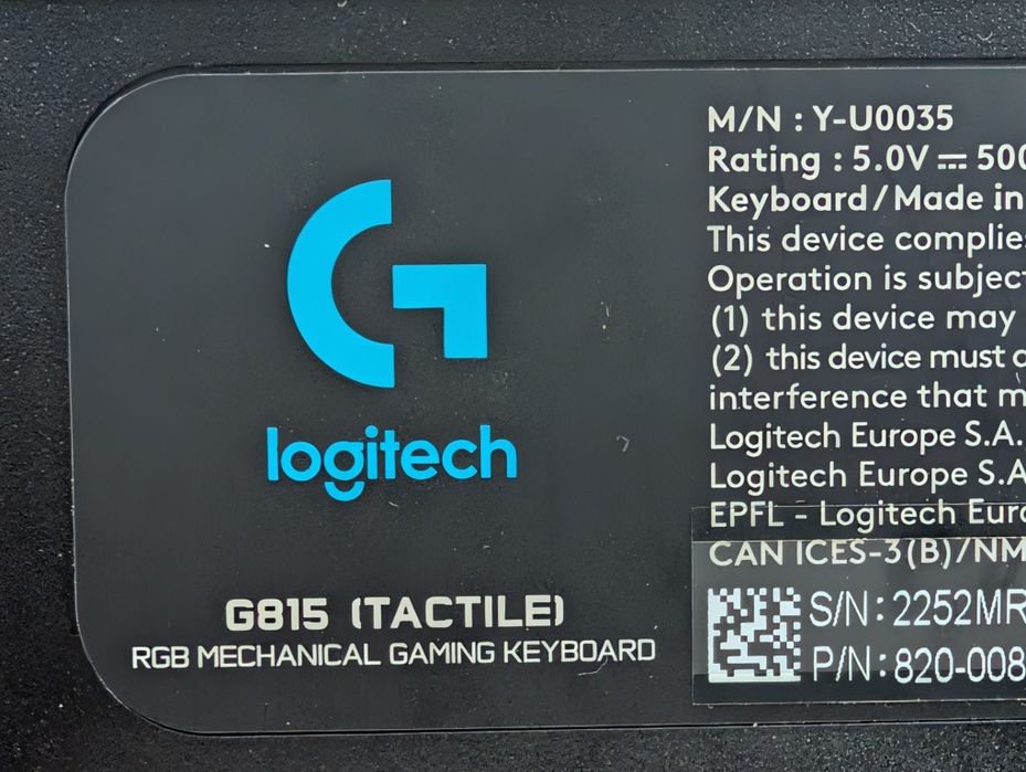 Logitech G815 (Tactile) RGB: Tastatură Mecanică Premium