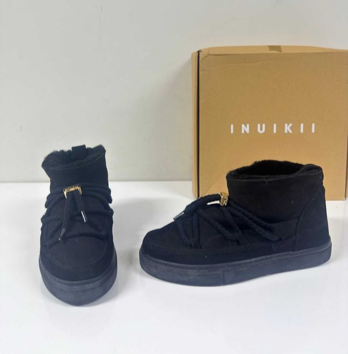 INUIKII Classic Low Black Suede (Много Запазени) – Размер 38 (24.5 см стелка)