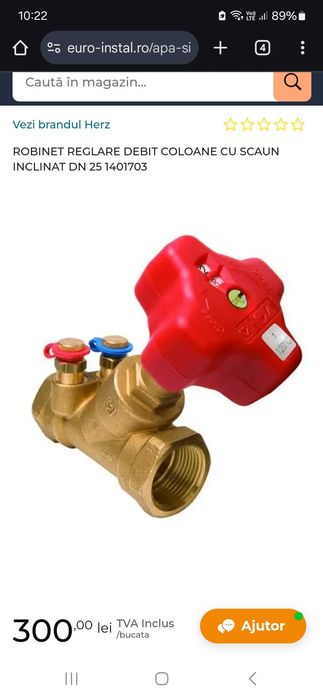 Robinet reglare debit coloane cu scaun inclinat DN 25 1401703