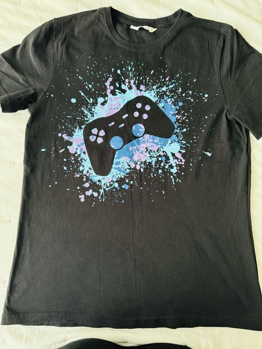 Tricou negru cu print pentru baieti