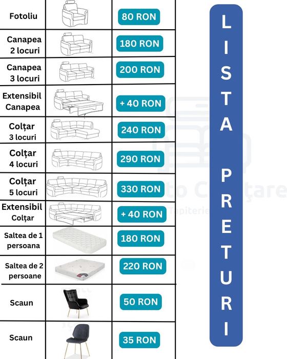 Curatare canapele, saltele, tapițerii, covoare