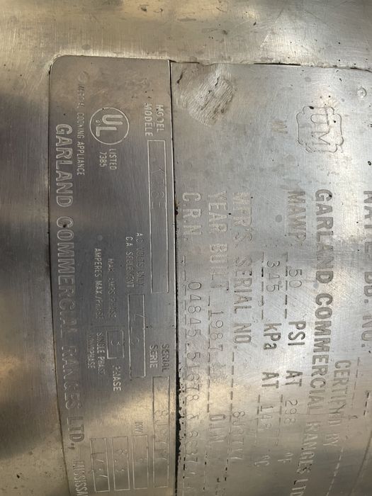 Казан 45л за варене на ток Garland с индиректно нагряване с водна риза