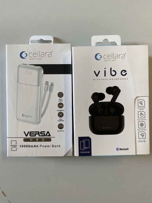 Căsti wireless+baterie externă.