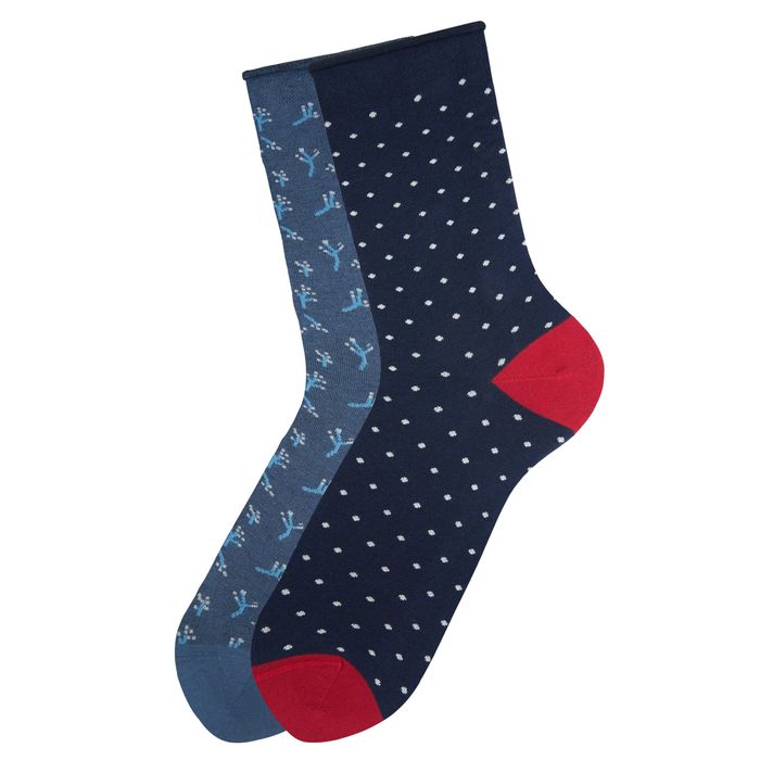 Органични дамски 2 чифта чорапи с малки цветя, безшевни, удобни