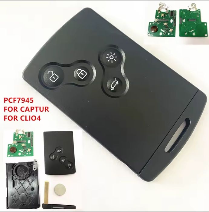 Card Cheie cartela Renault Clio , Captur 2009-2017, 4 Butoane keyless