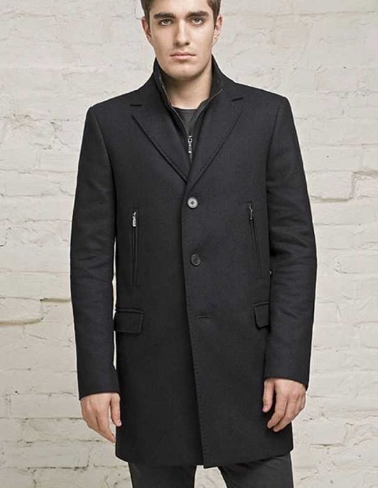 Palton slim de lux 48 M WINDSOR lana si casmir albastru