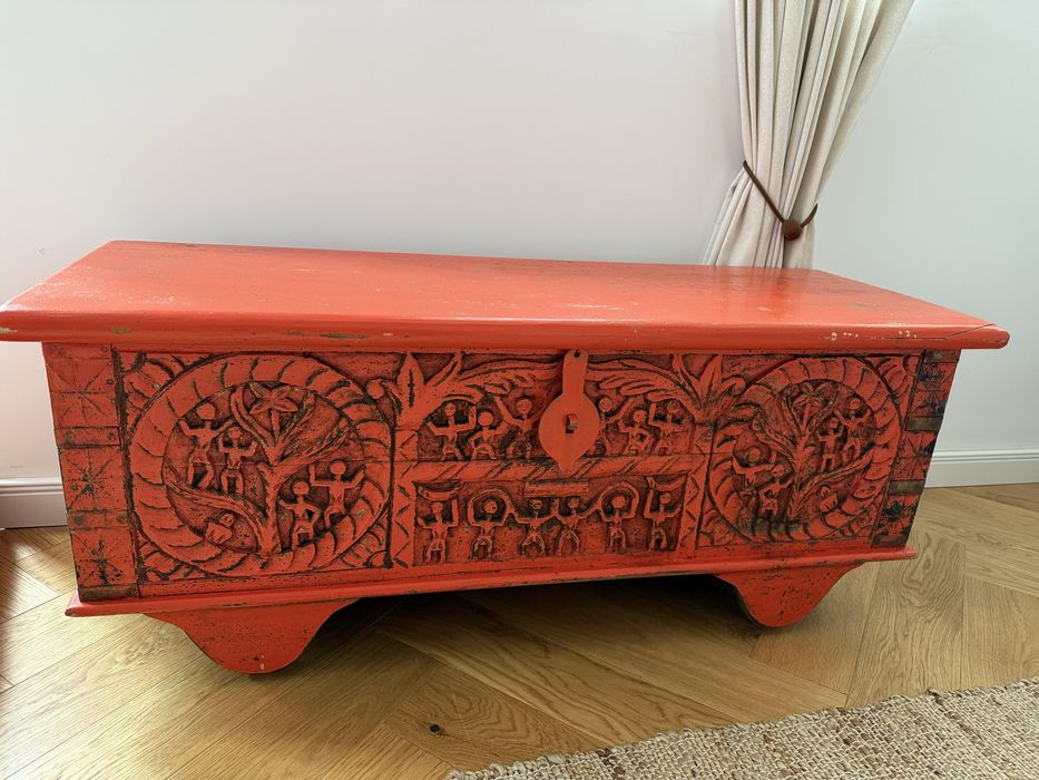 Cufăr indian sculptat lemn mango