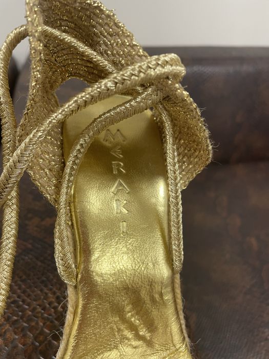 Златни еспадрили естествена  кожа 36