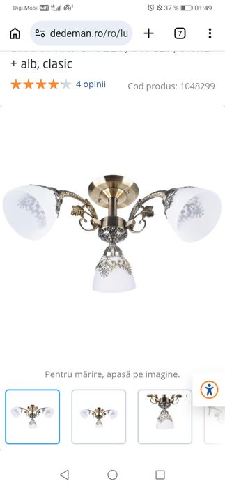 Lustra Candelabru superba nichelata cu Design Retro Vintage Elegant