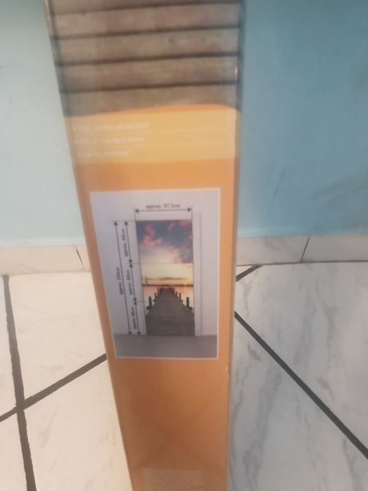 Нов Декоративен тапет стикер за врата, Път към плаж, Залез 97 x 204 cm