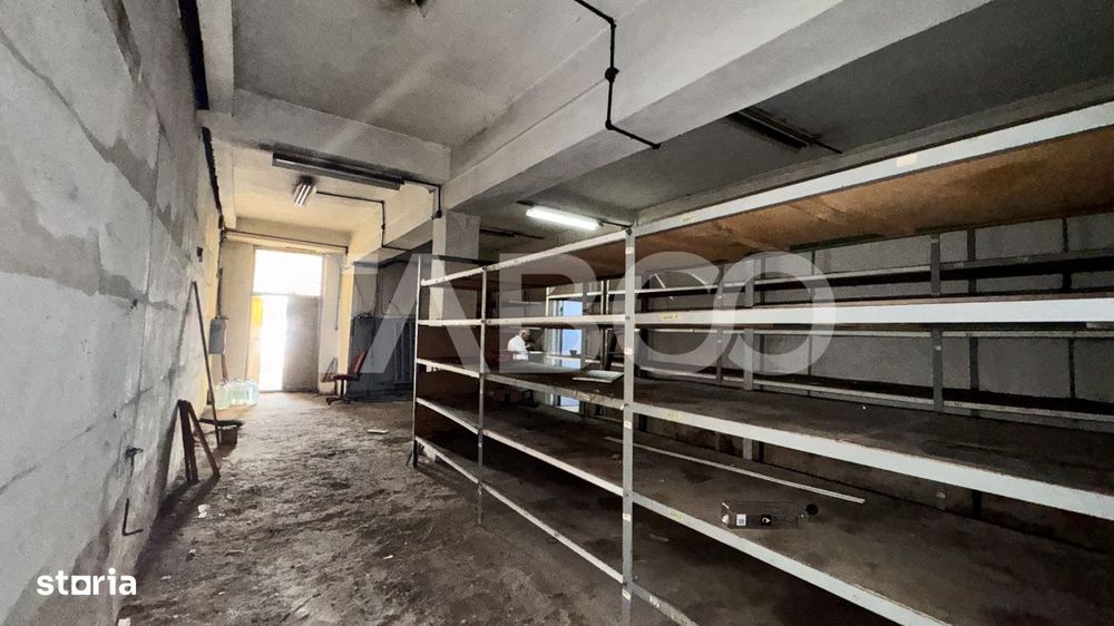 Spatiu pentru depozitare magazinare de inchiriat cu birou 102mpu Sibiu