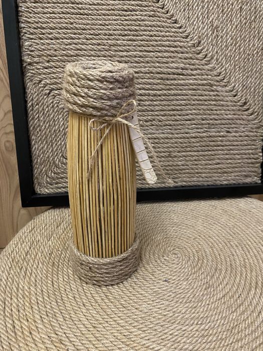 Натурална ваза с бохо дух – стъклена вътрешност!