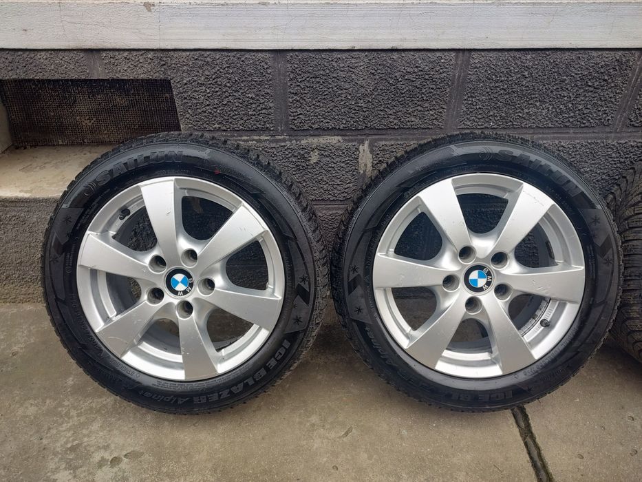 Vând Set Jante Aliaj Bmw + Cauciucuri 205/55/R16 M+S DOT 2024 ca NOI
