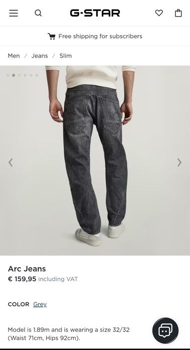 Оригинални дънки G-Star Raw Arc W35 W36 нови мъжки 3D