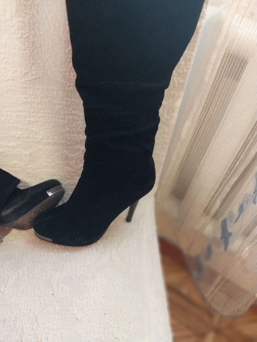 Сапоги замш,шпилька