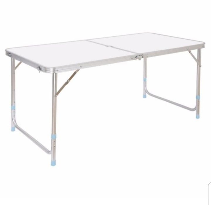 Masa pliabila MDF camping tip valiza 120 x 60 x 70 alb/maro