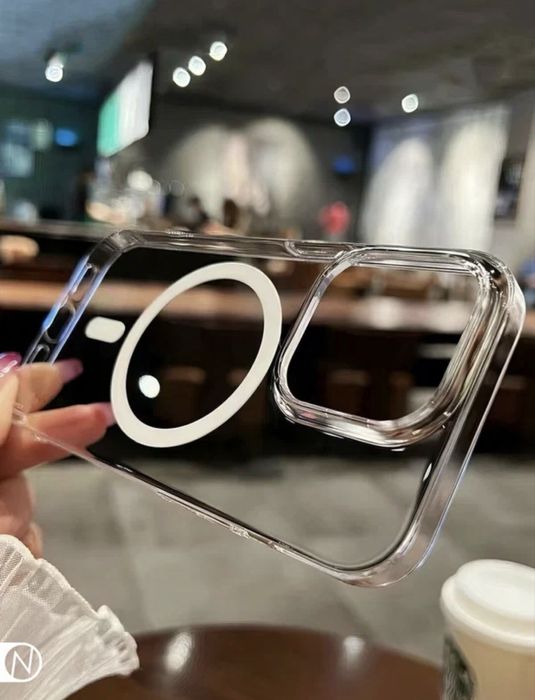 Прозрачный чехол MagSafe для iPhone 12 Pro Max, пластик и силикон